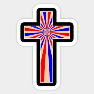 Colorful Christian Cross Sticker